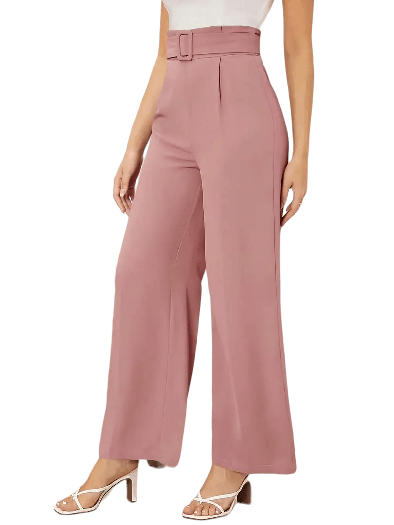 Soft Pink High Waist Belted Trousers 160Gh¢