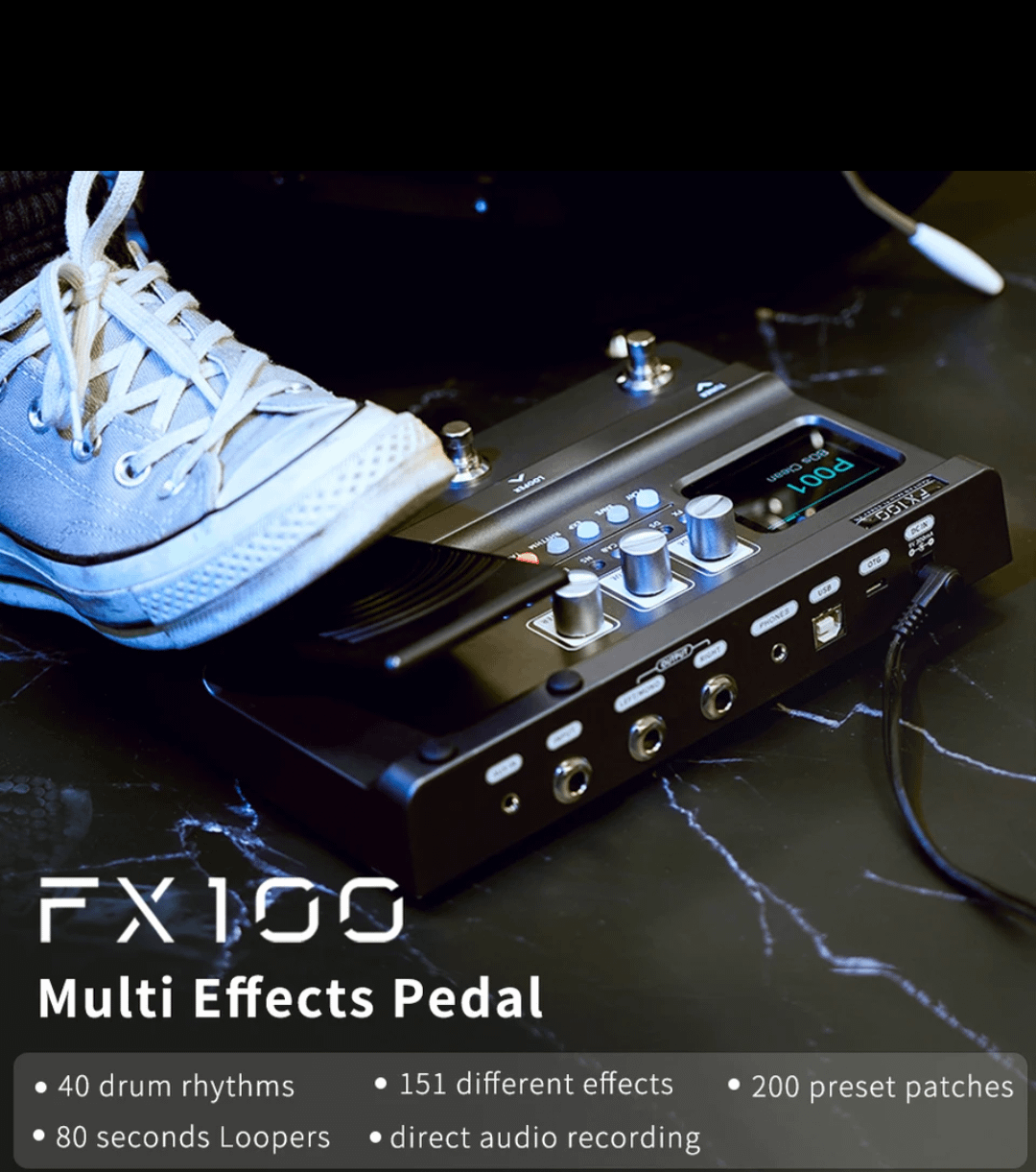 FLAMMA Portable Multi Effects Pedal FX100