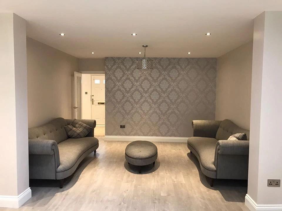 Interior design room , grey and light brown colour combination