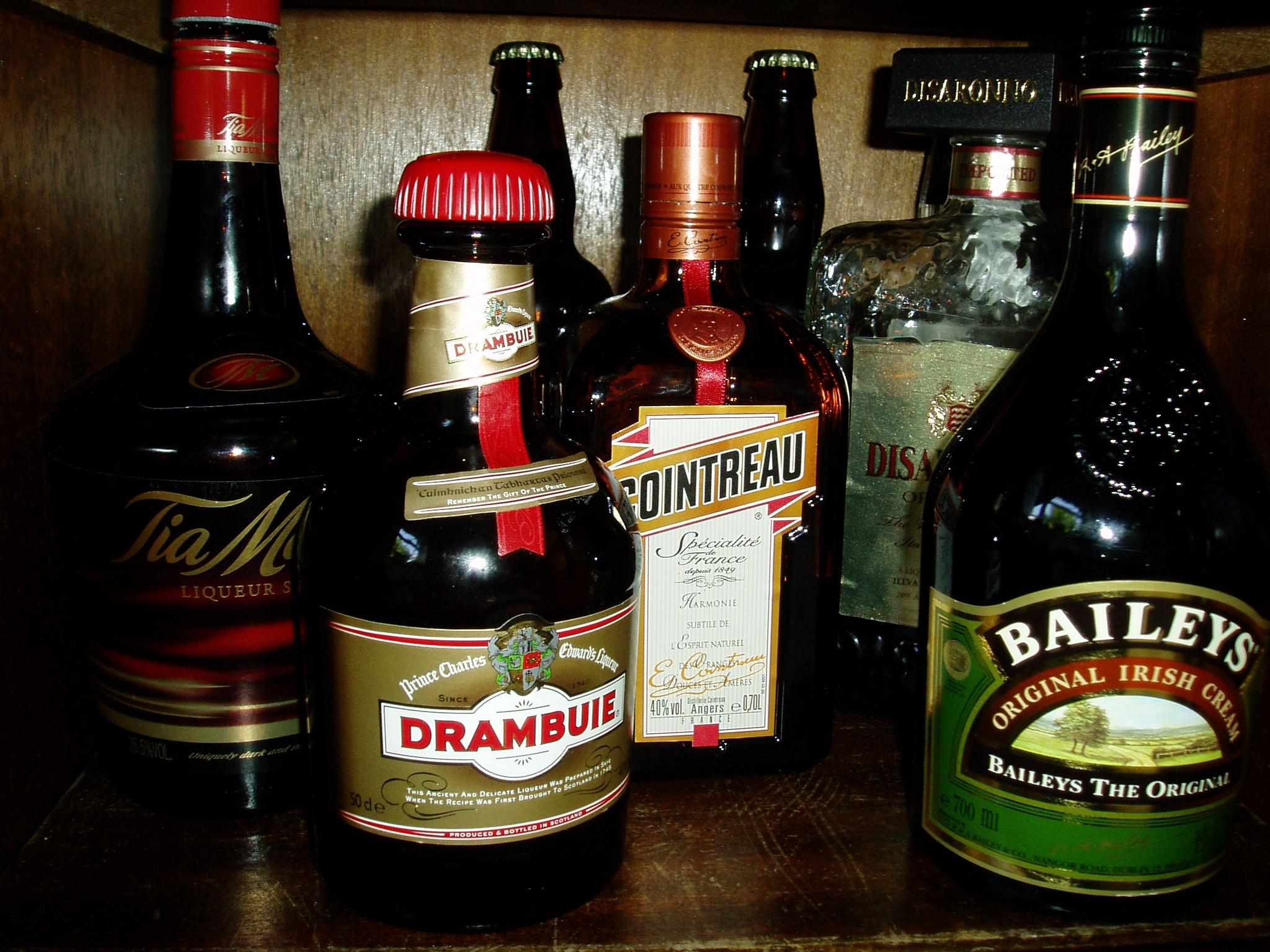 Bottles of Liqueurs