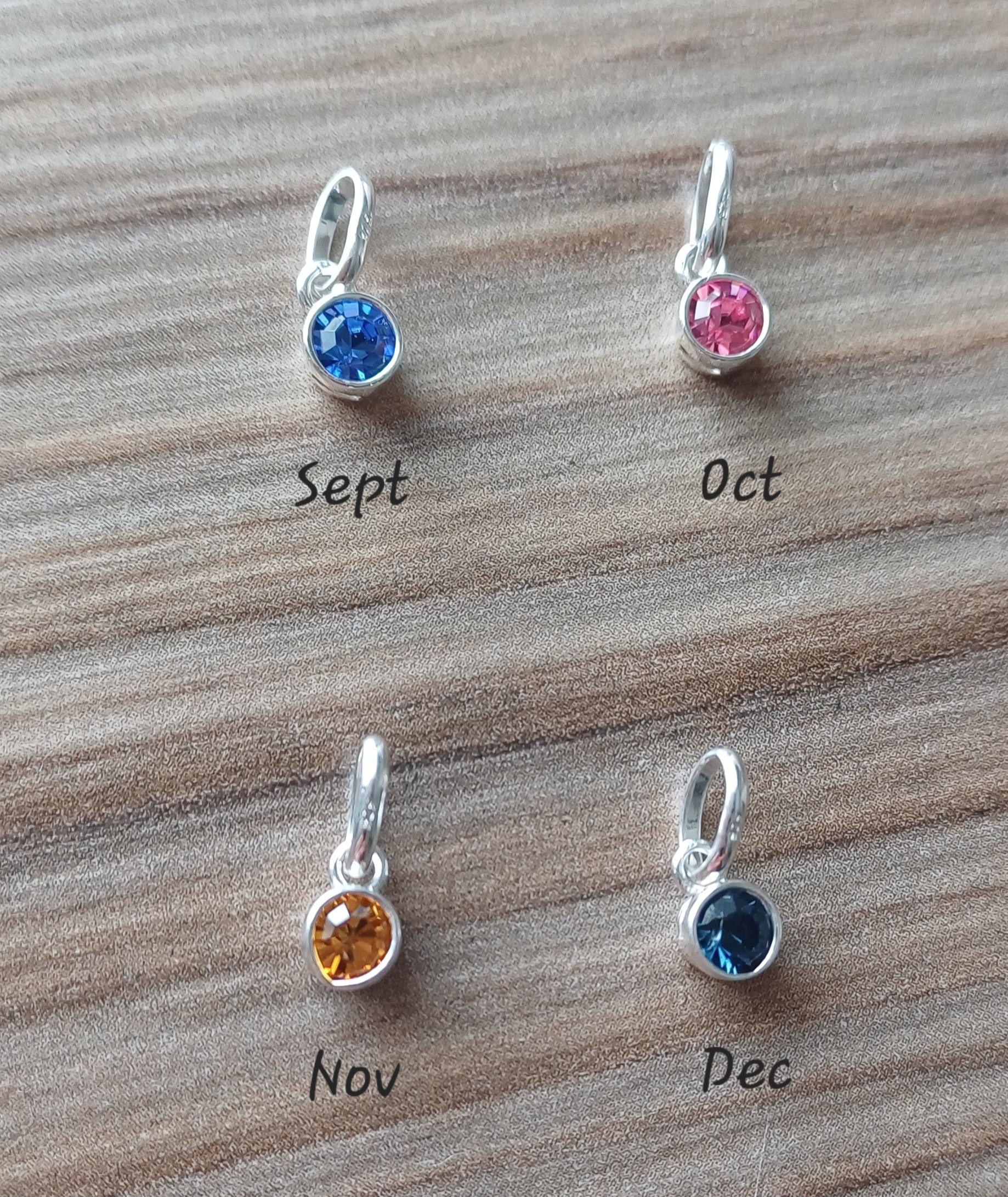 NECKLACES - Silver Initial Birthstone Necklace