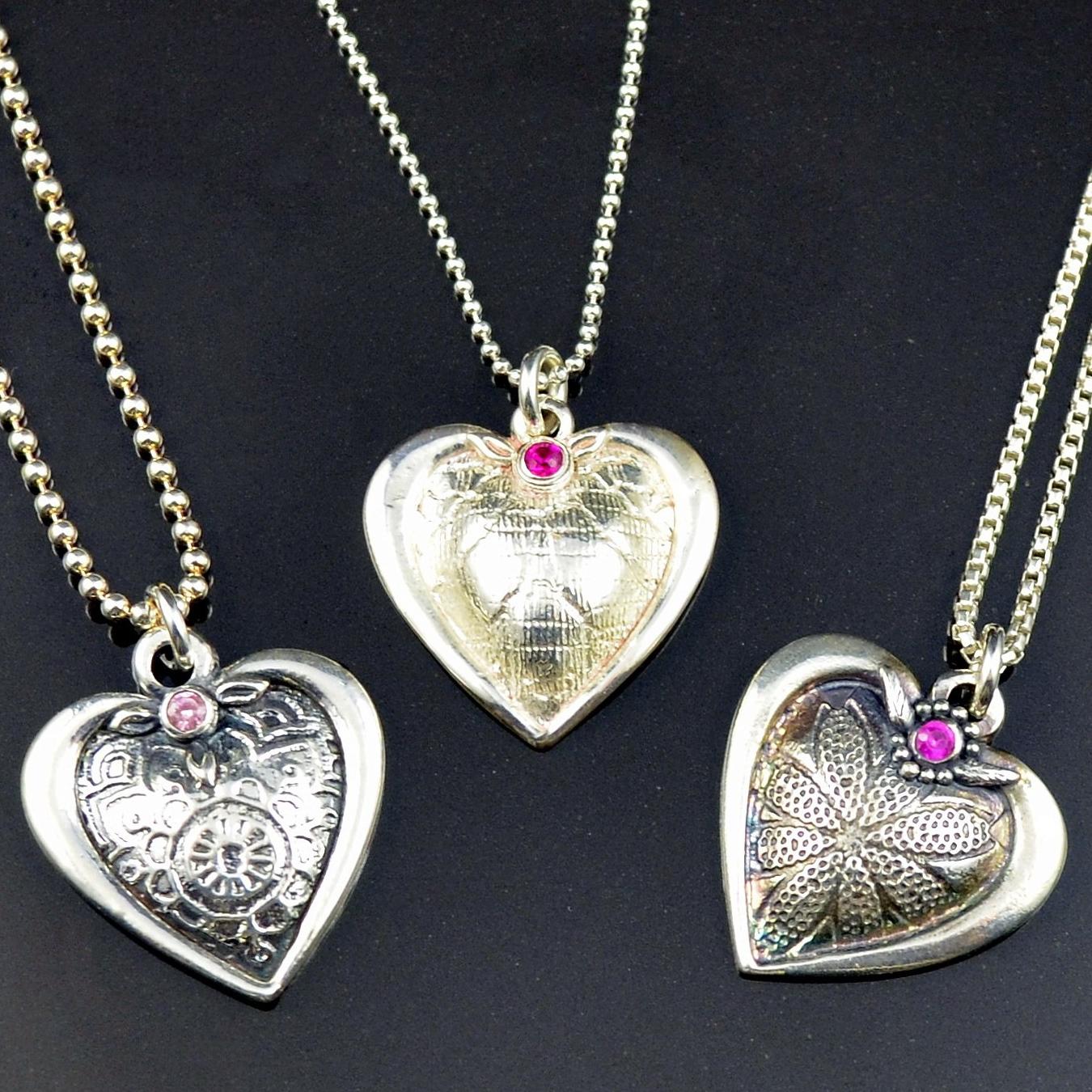 Three Sisters Silver Clay Pendants by Tracey Spurgin