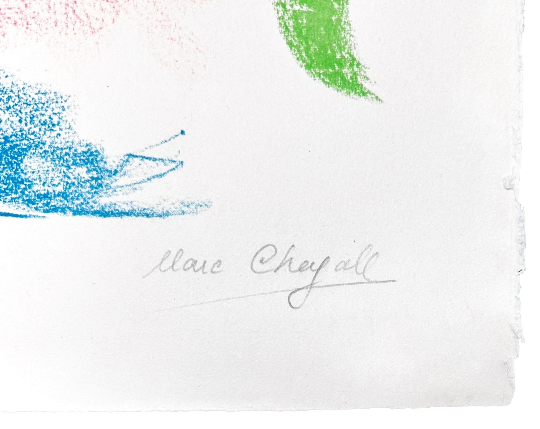 Marc Chagall - Les amoureux au Soleil Rouge