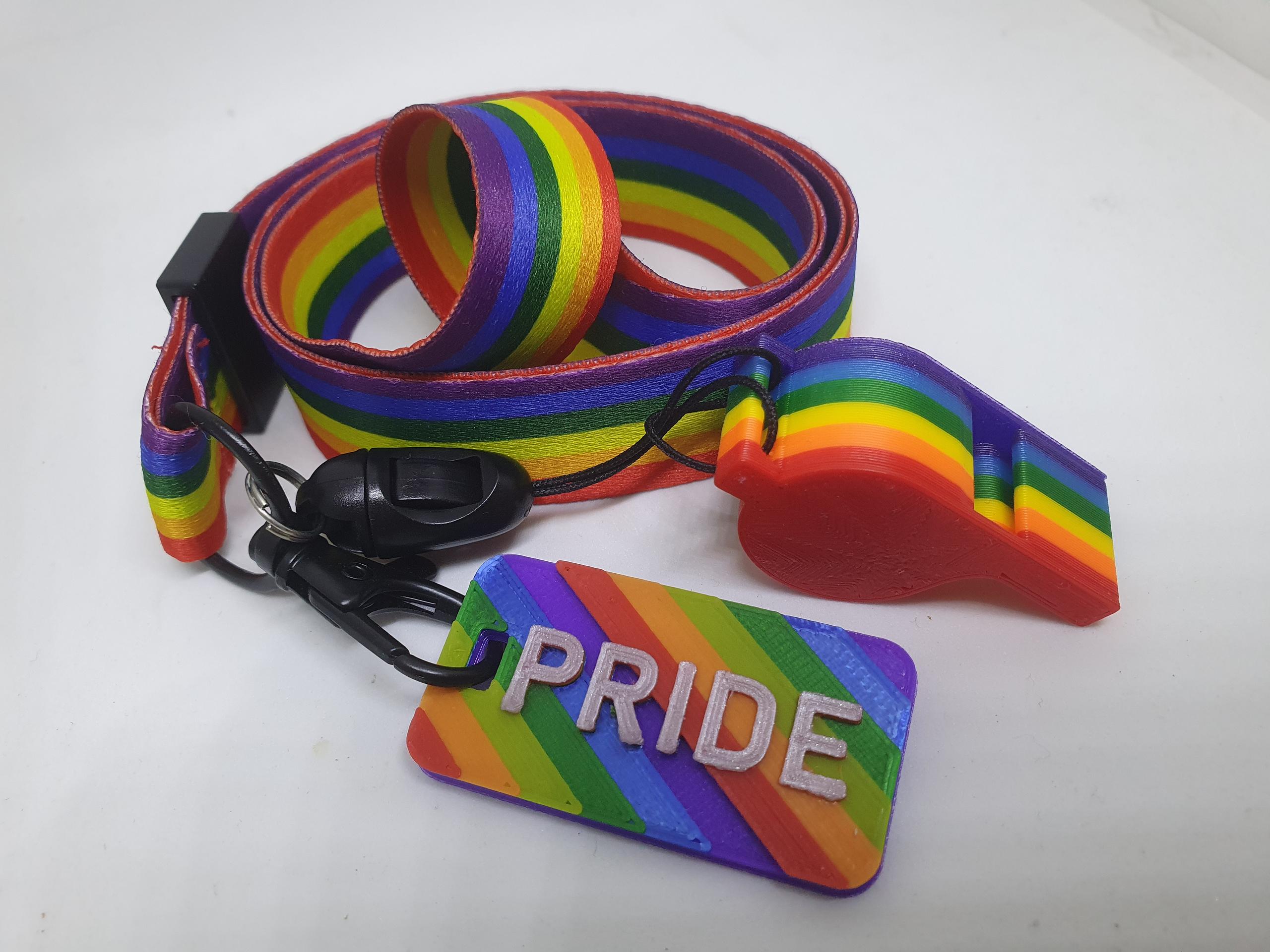 Rainbow Lanyard, Rainbow Whistle & Pride Tag