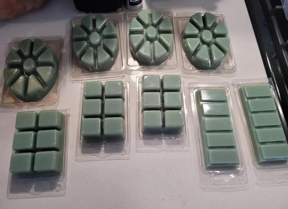 Green wax sap blocks, ovals and snap bars.