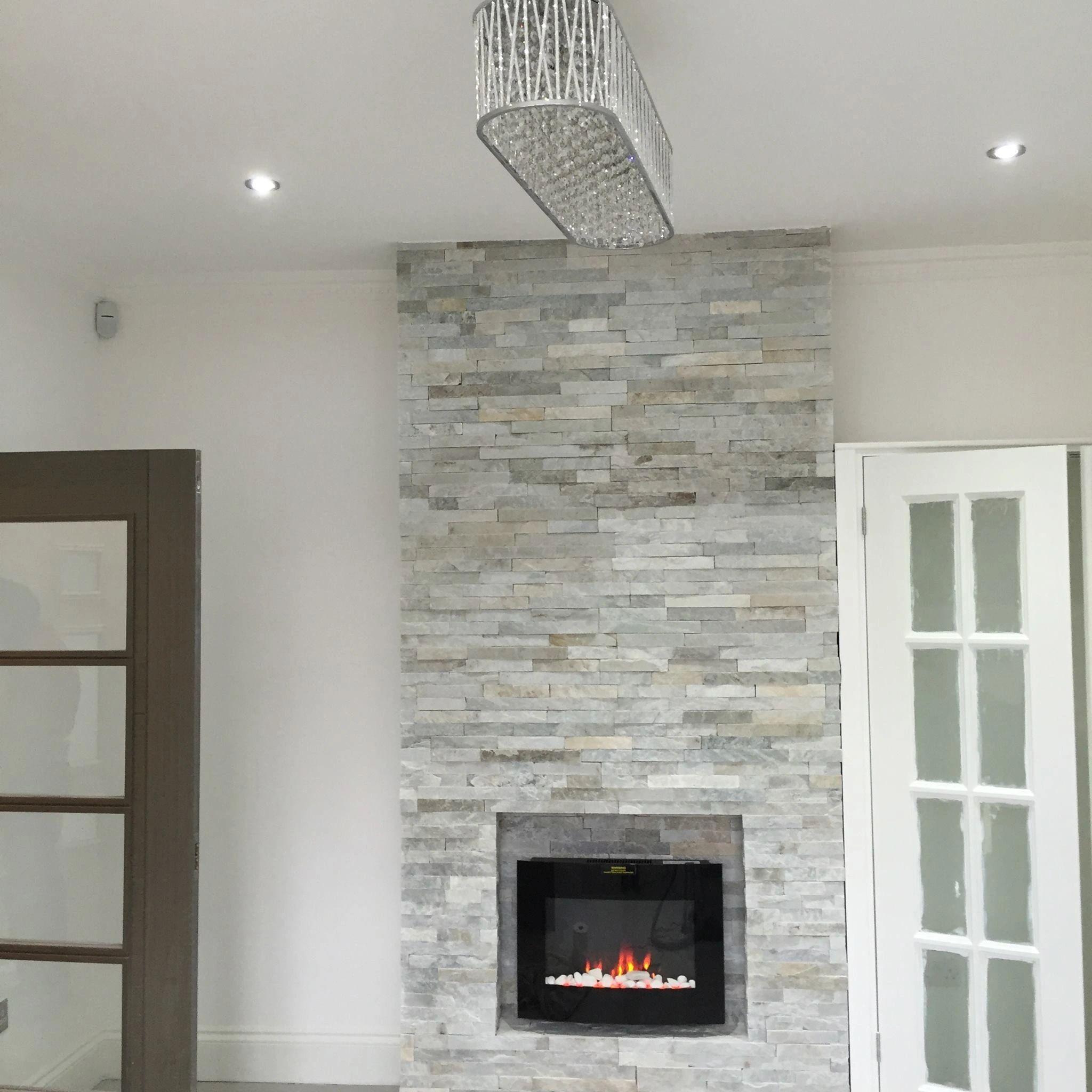 Fireplace , interior design stone wall