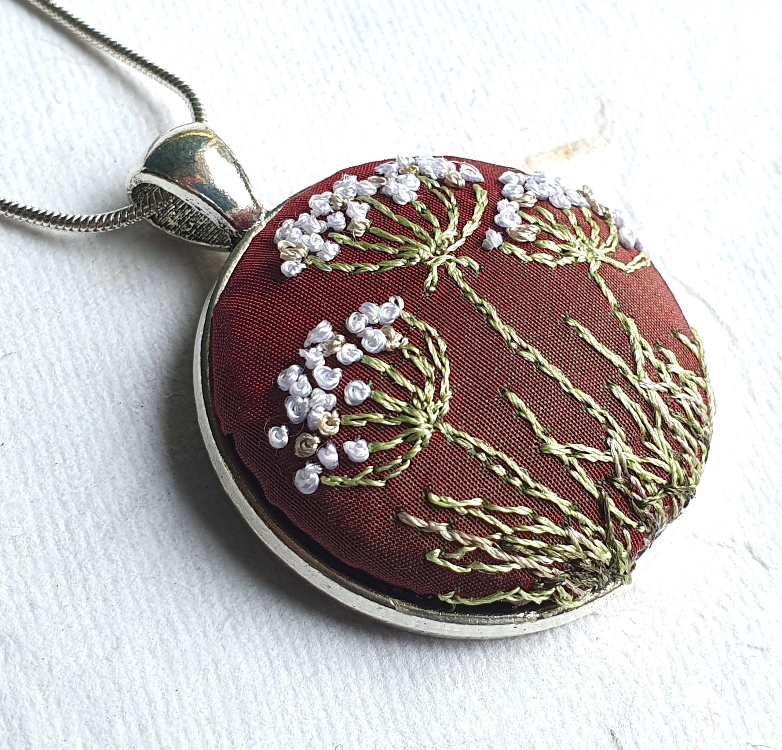 Cow Parsley Embroidered Jewellery