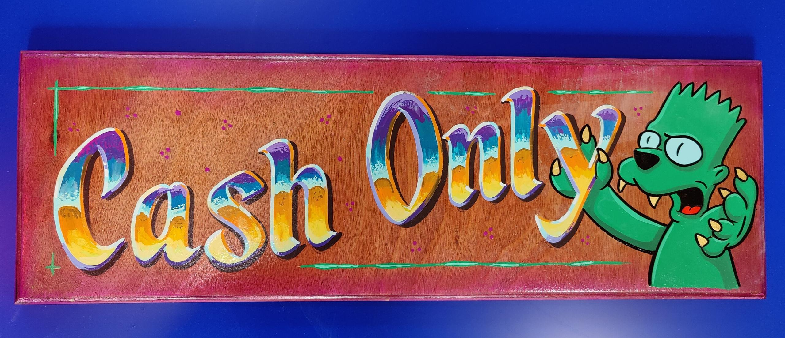 CASH ONLY- Enamel and gold leaf painted panel