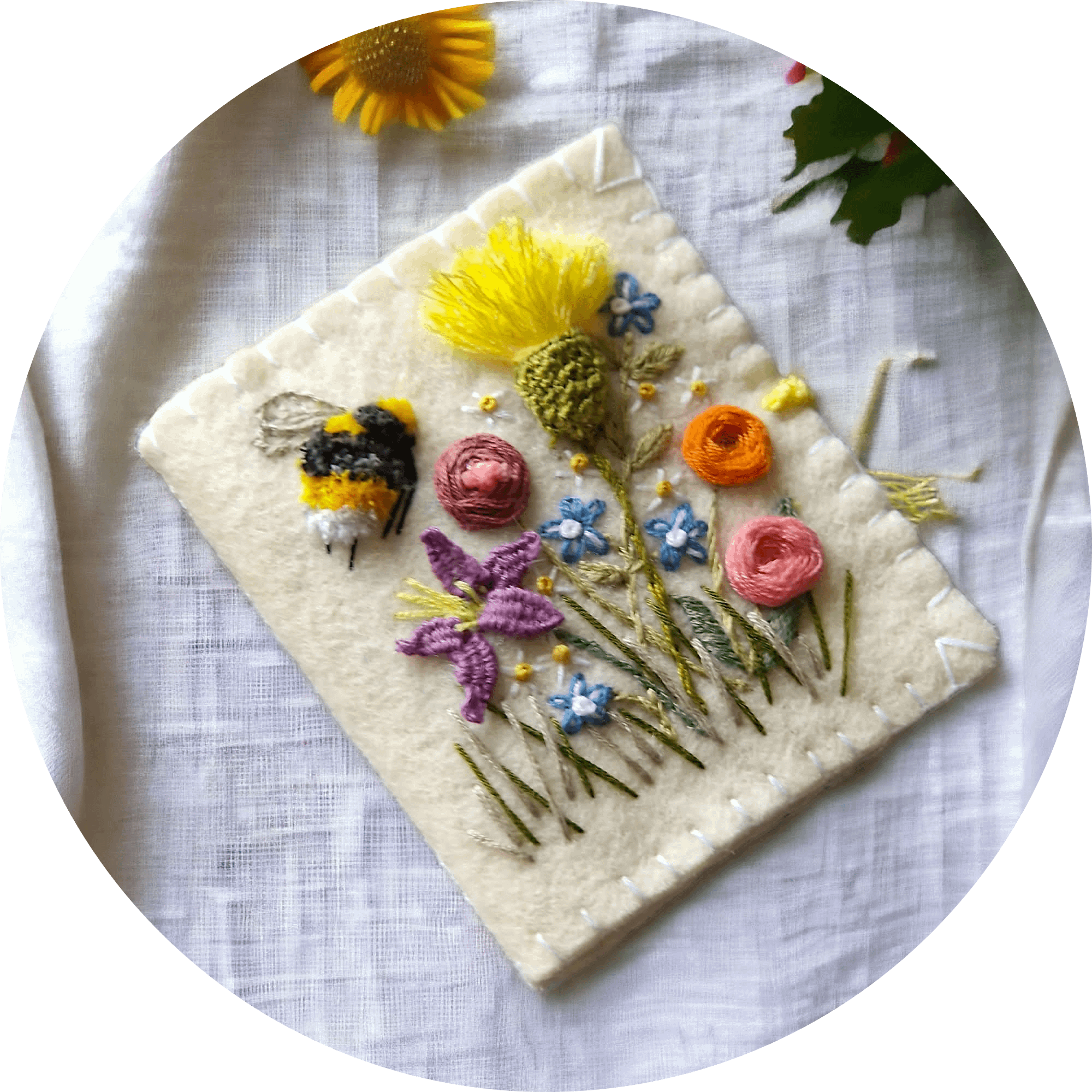 Embroidered Needle Case
