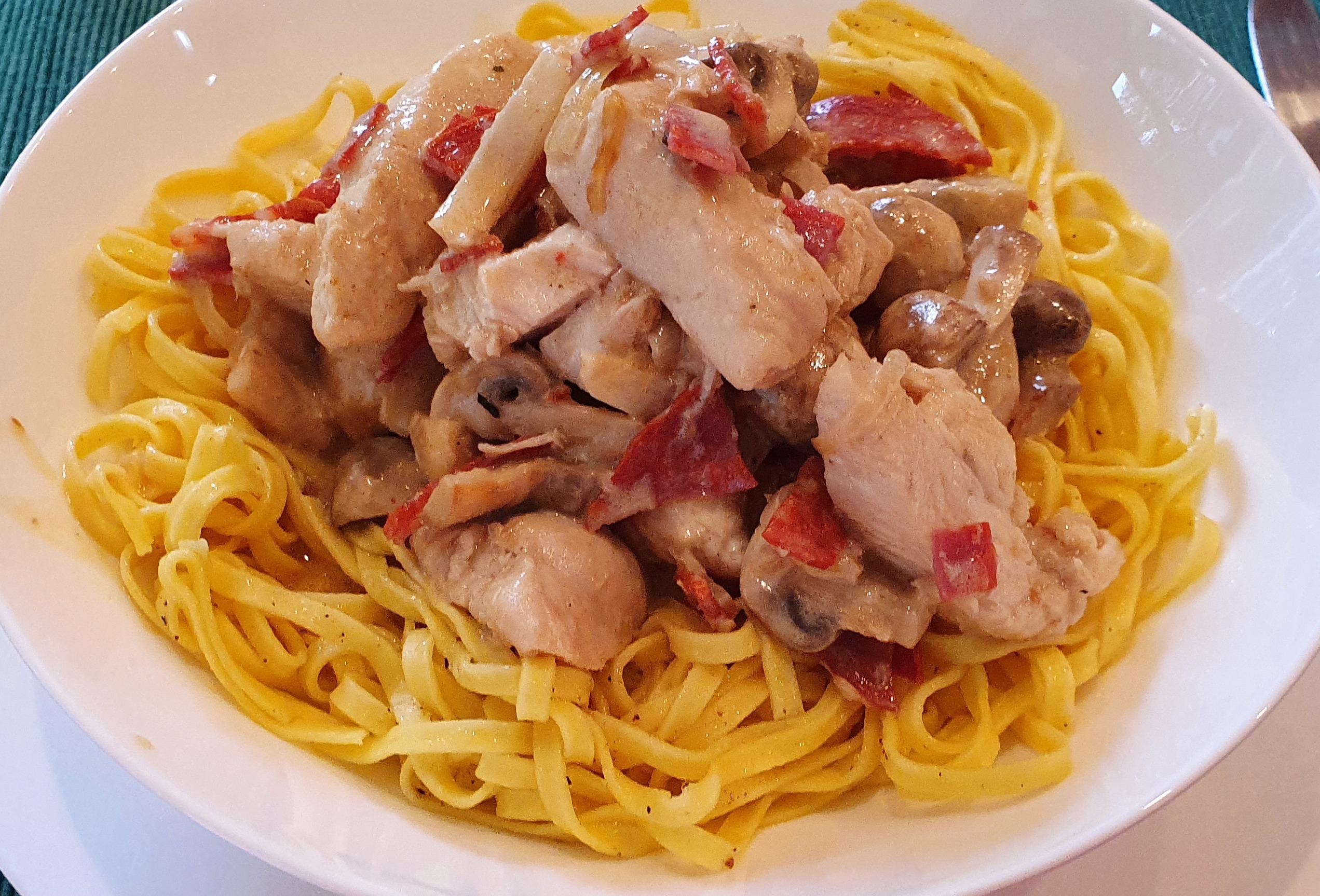 Chicken, Bacon & Mushroom Linguini