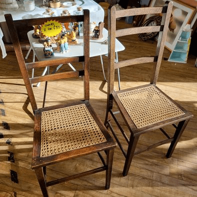 Pair of rattan seat Chairs