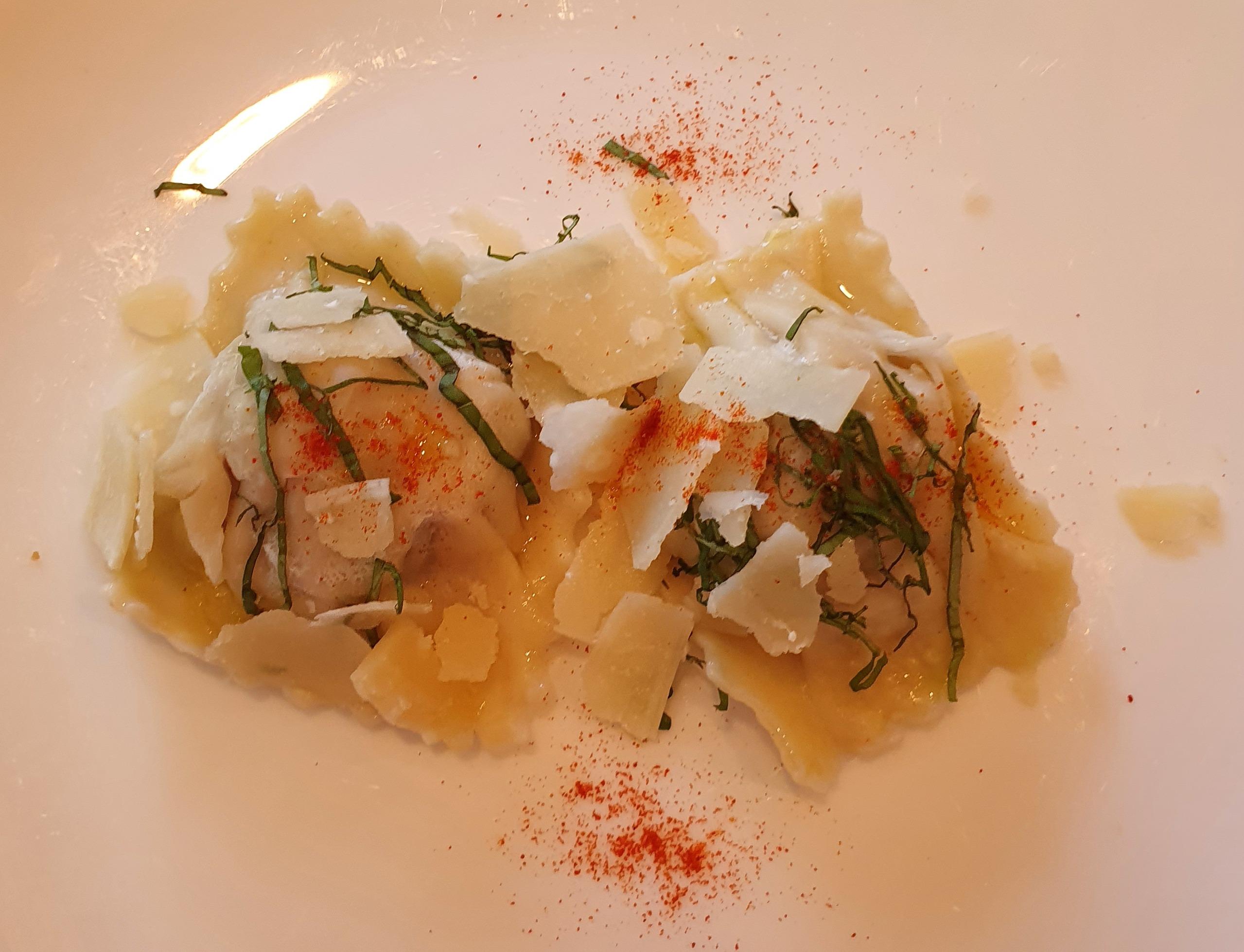 Prawn Ravioli with Paprika & Parmesan