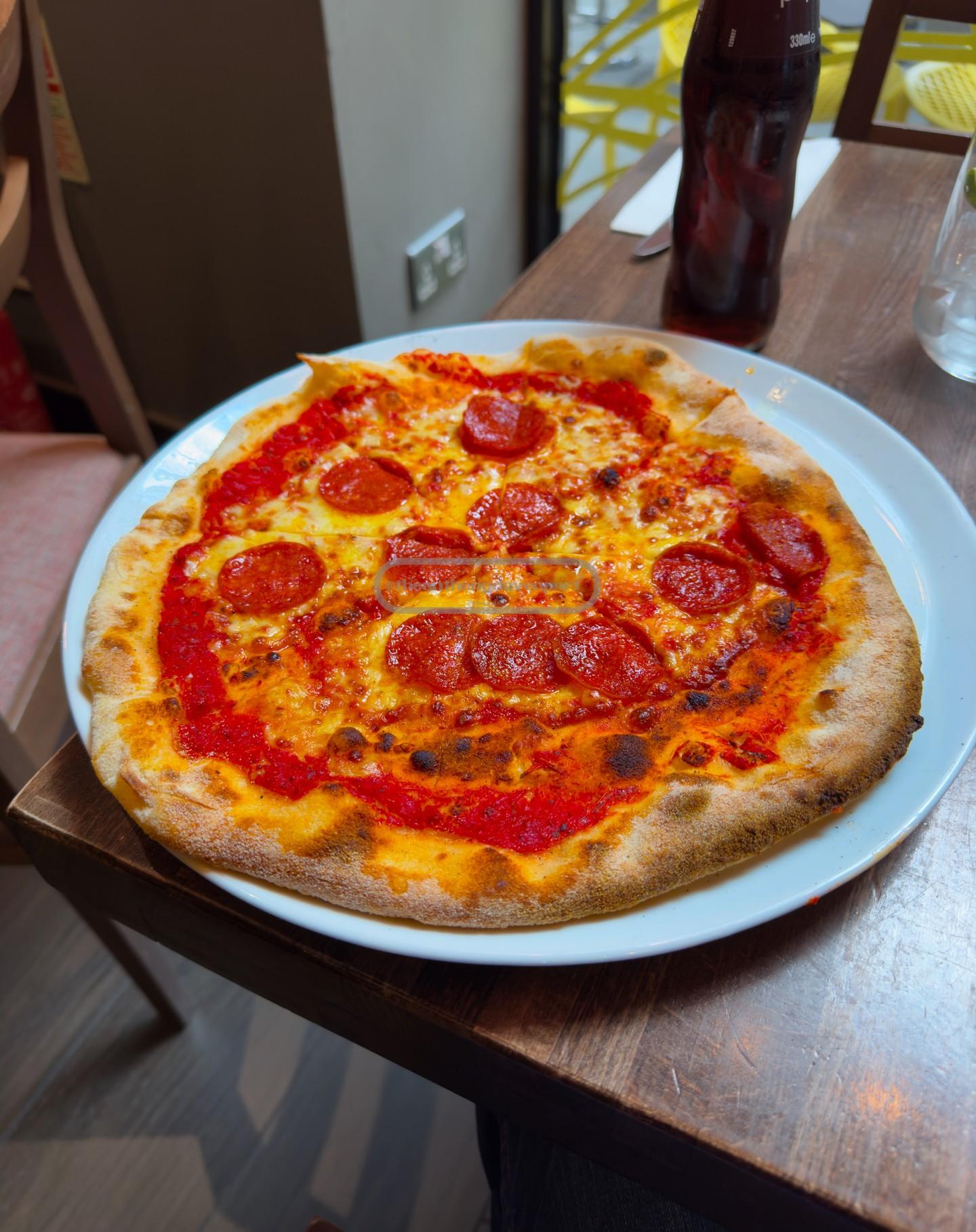 Pepperoni Pizza at Prezzo - London Trip (October 2023)