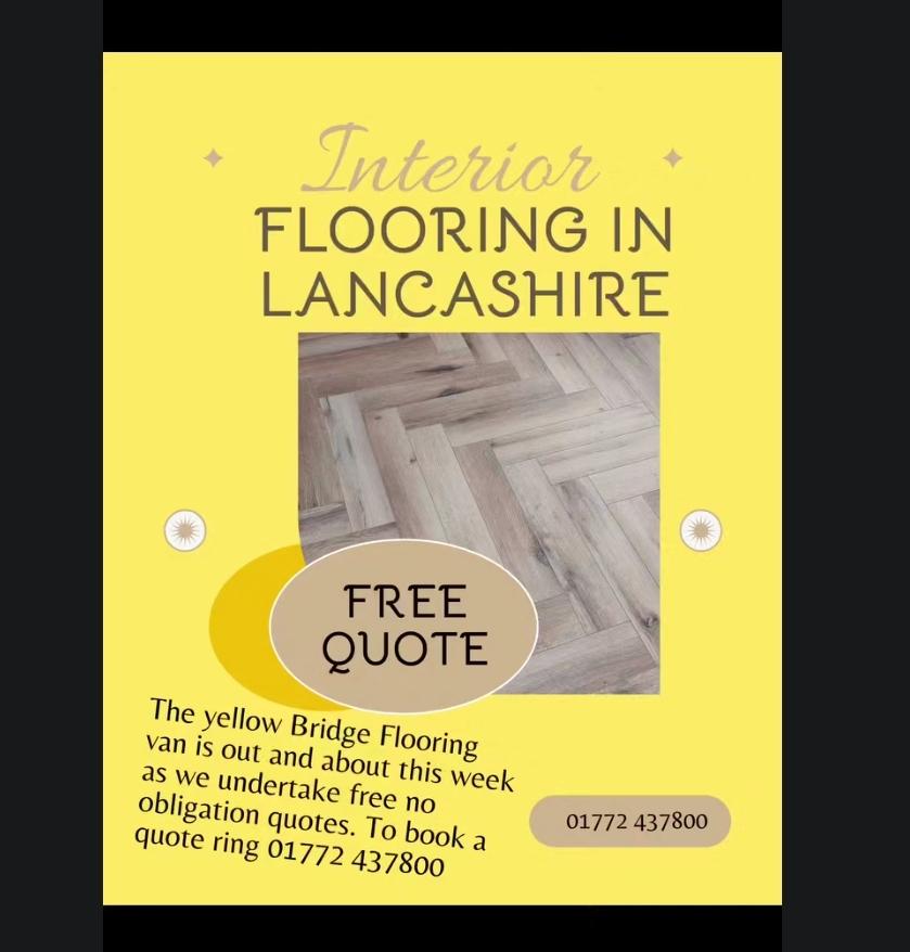 Look out for the Yellow Van - It's Bridge Flooring of Leyland! Accredited Flooring supplier of Herringbone, Carpets, Laminate & Vinyls - Call for a free quote today 01772 437800