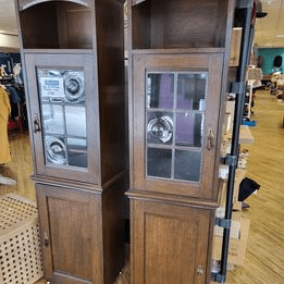 Pair of Tall Antique Display Units