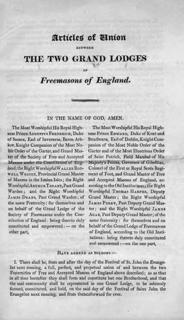 Articles of Union 1813 - PAGE 01