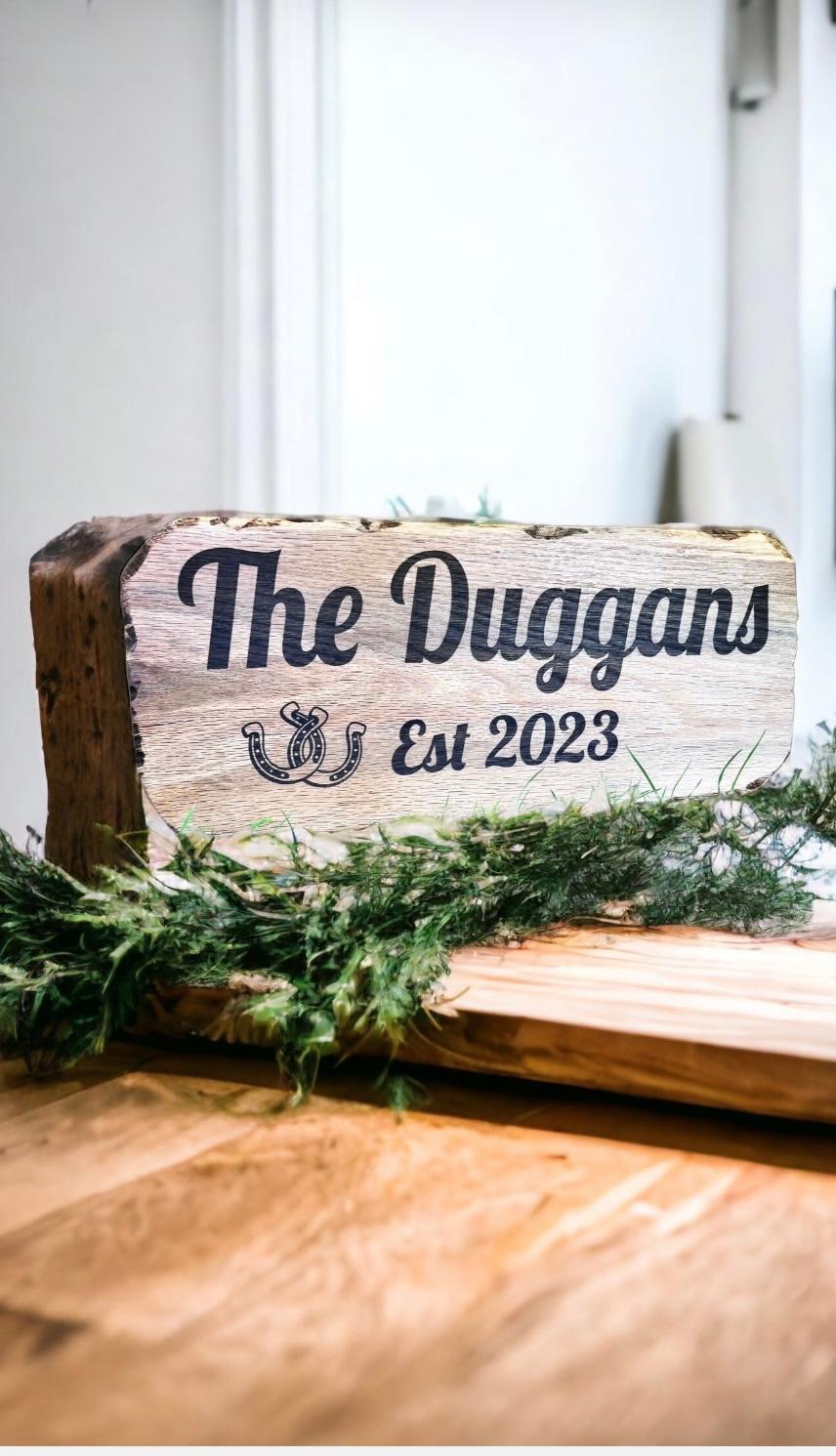 Rustic wedding plaque