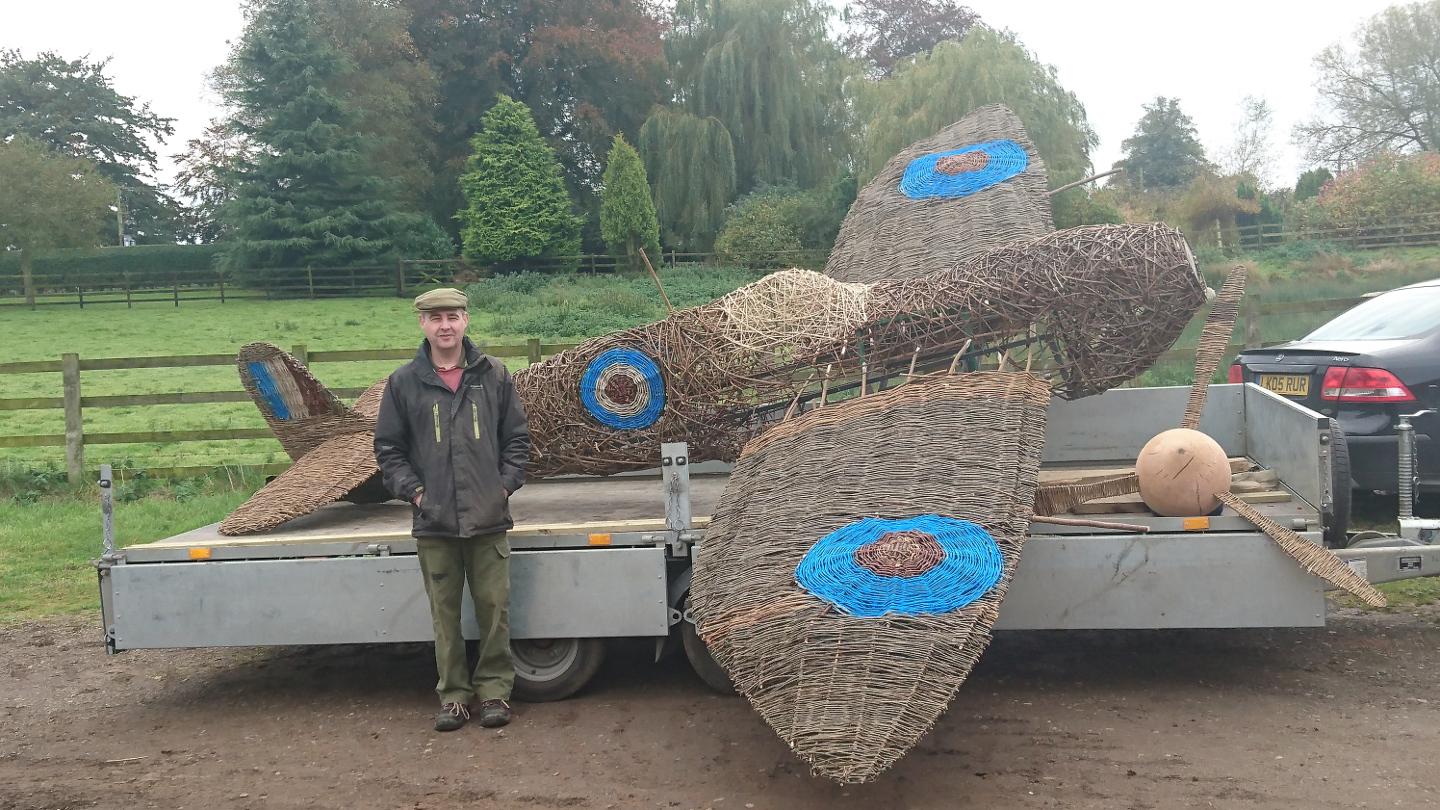 1/2 sized willow Spitfire about to be transported