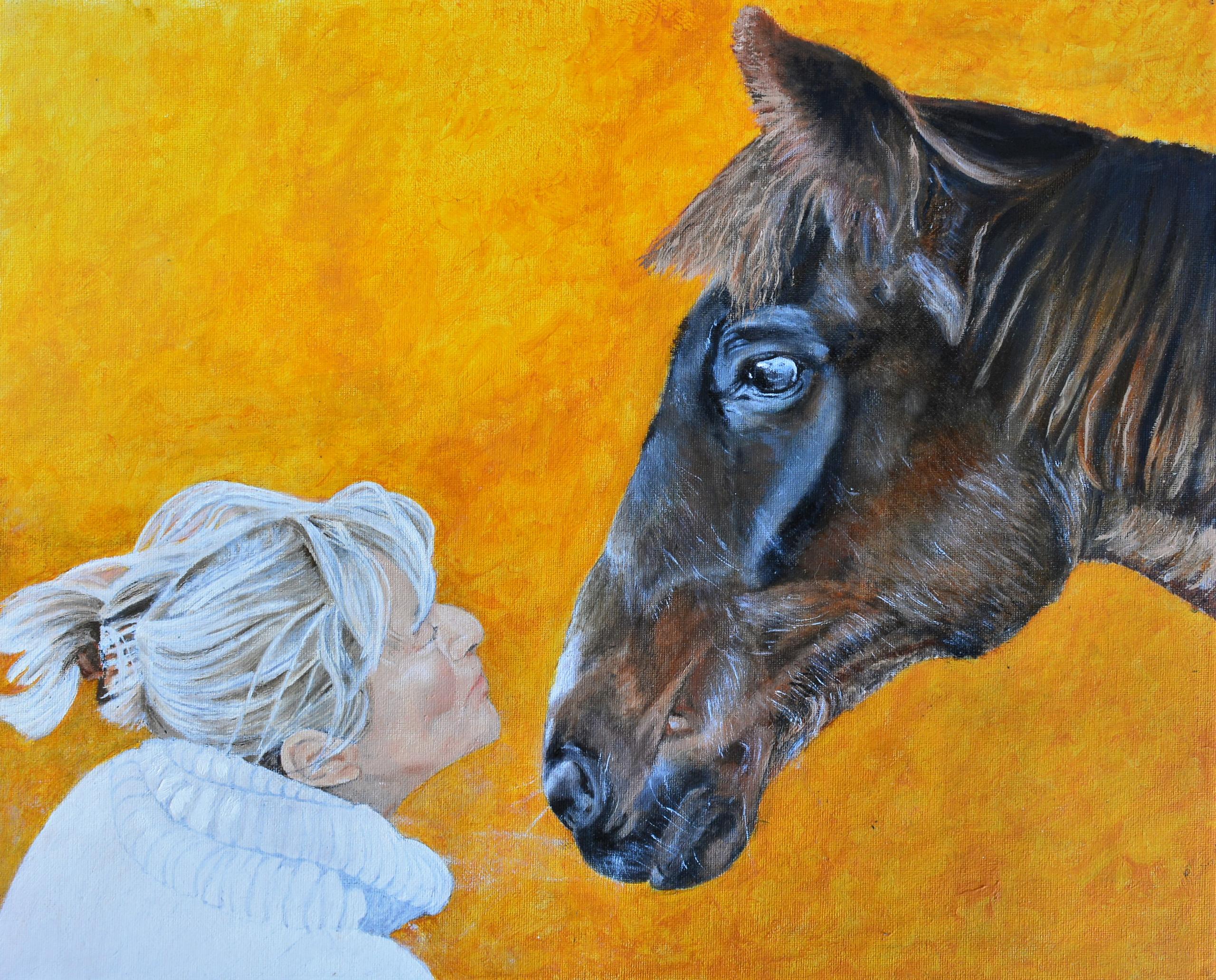portrait, horse head, female profile