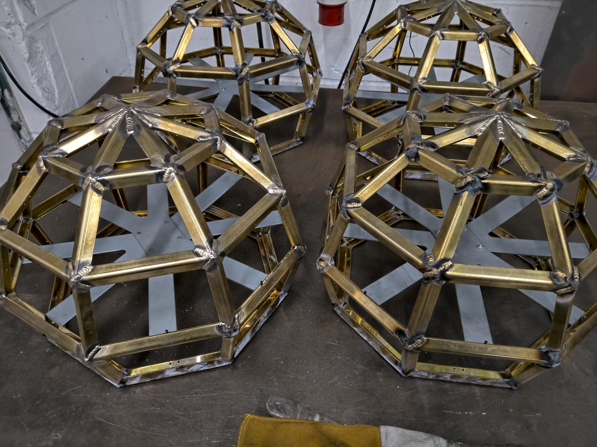 TIG Brazed Brass Lighting Globes. UK Made. Custom Fabrication. Small Batch Fabrication