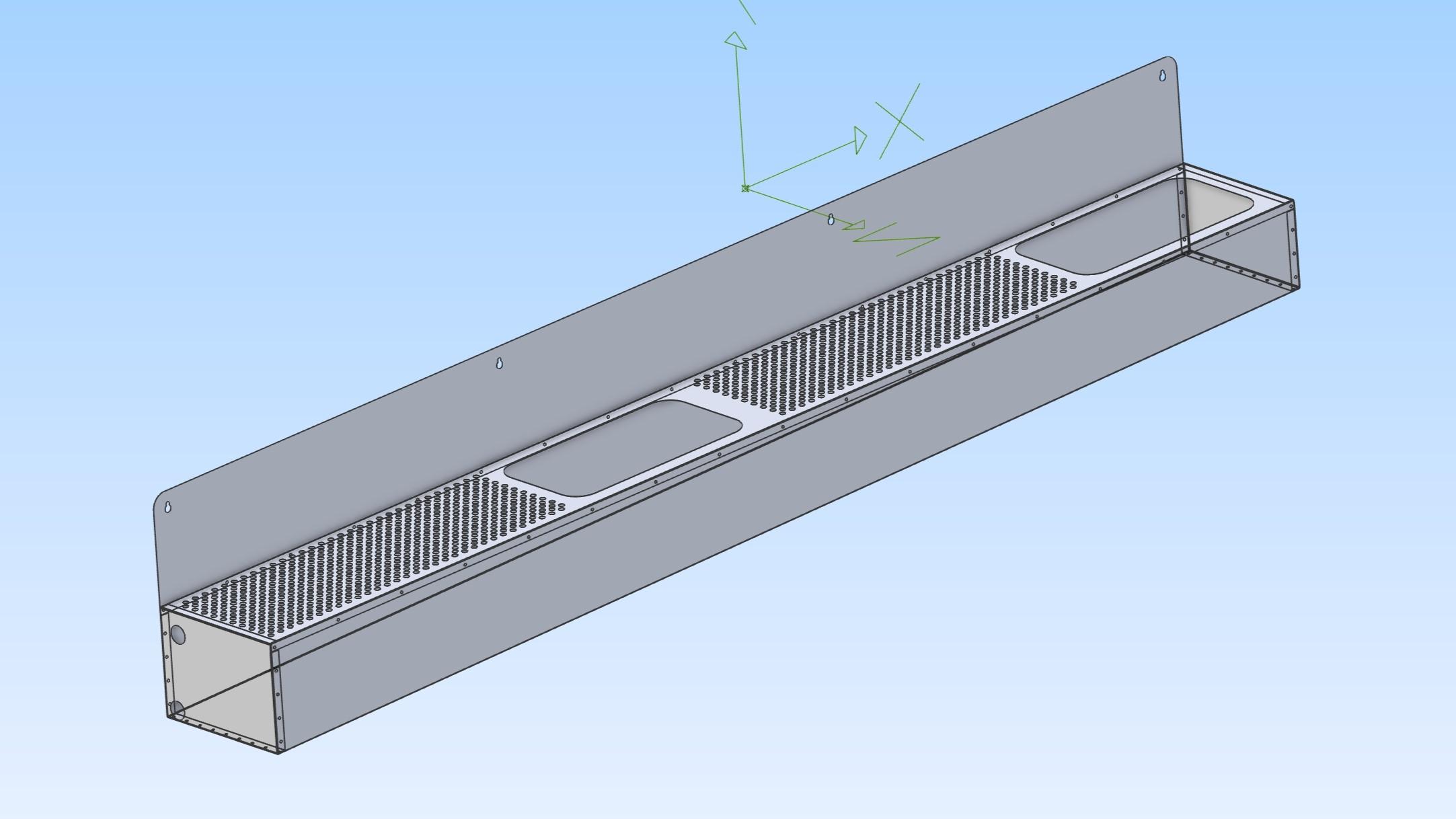 Self Draining Wall Hung Drip Tray with Glass Cleaner CAD Design