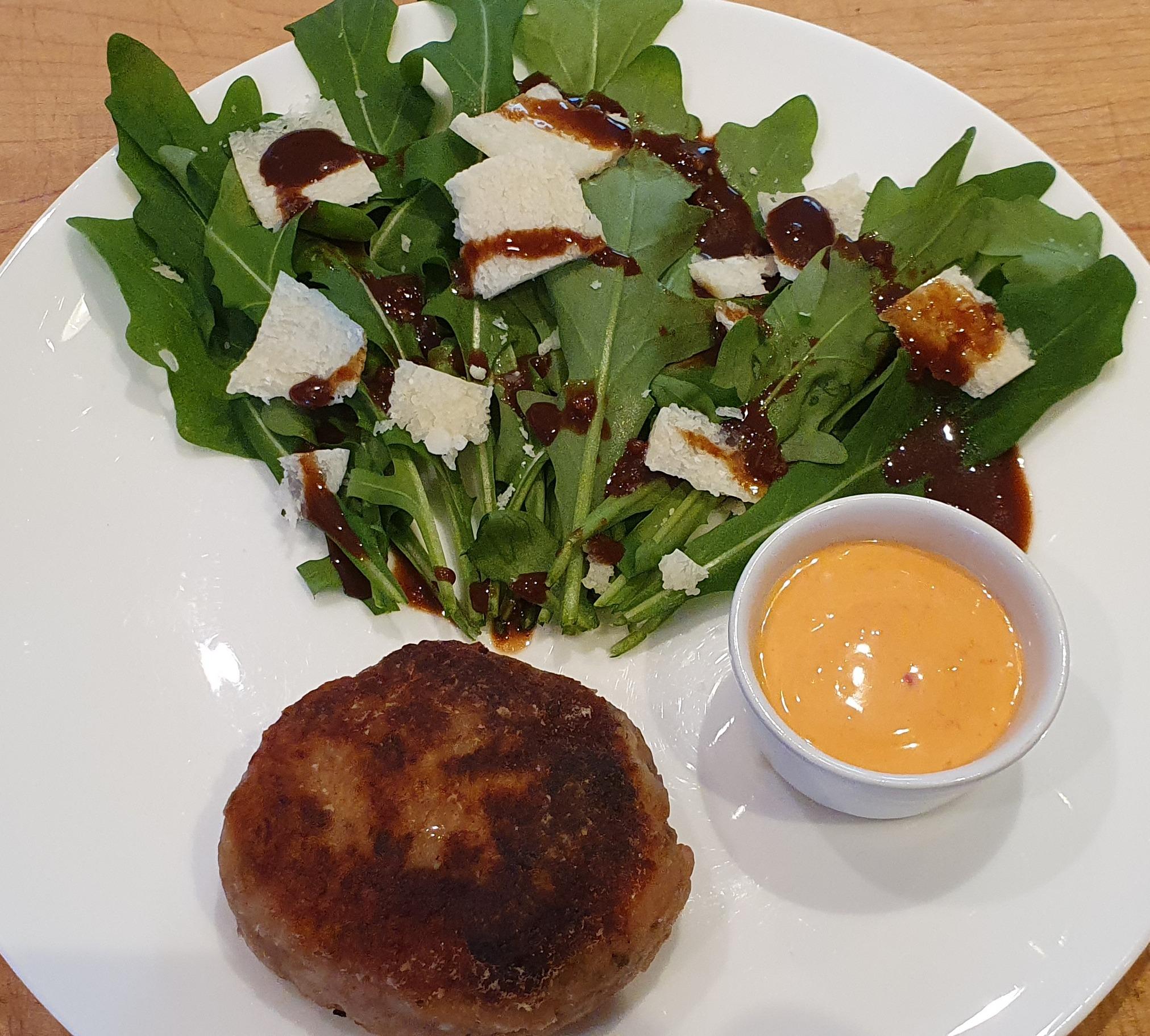 Mini Rissole with Parmesan Rocket salad