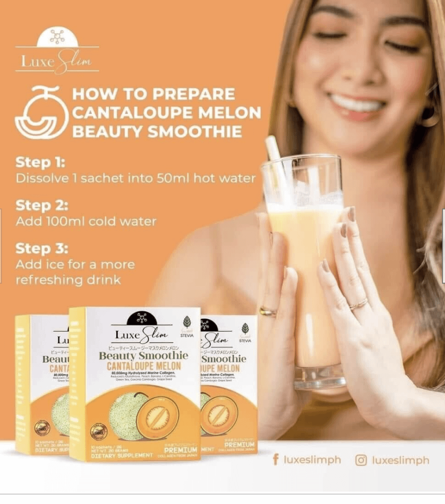 Luxe Slim Cantaloupe Melon Beauty Smoothie: A Delicious Fountain of Beauty Goodness