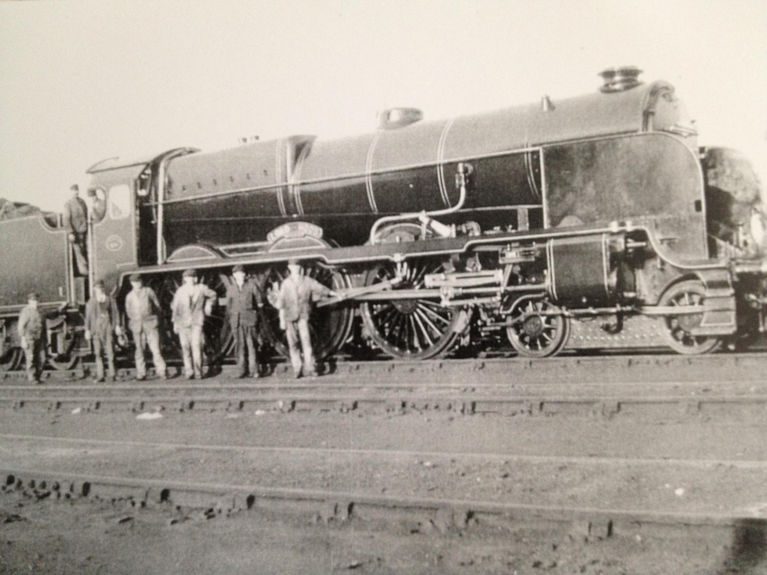 Albert Salter with train at Exmouth Junctionjpeg