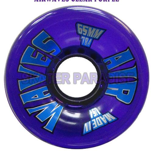 Air Waves Roller Skate Wheels Clear Purple Pack of 4 and 8