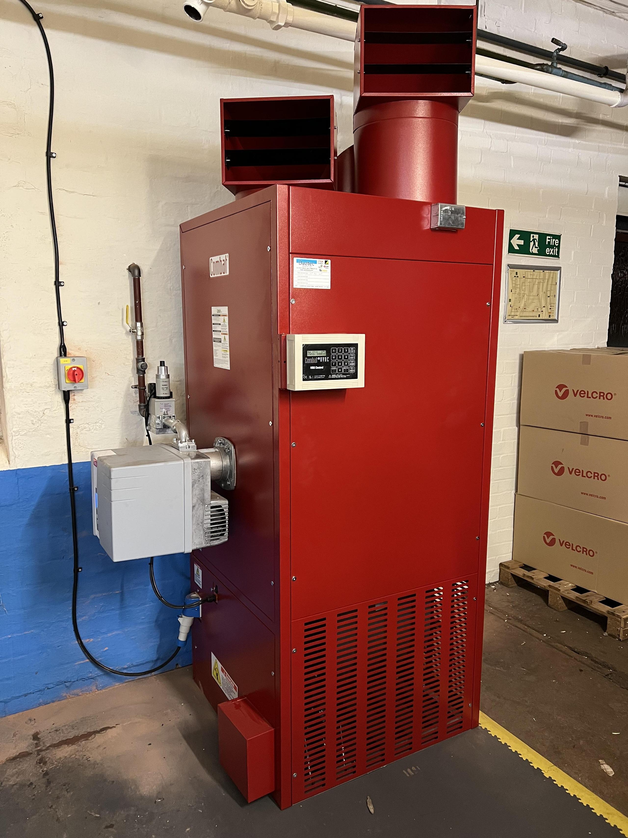 Floor Standing 105KW Cabinet Heater Installed in Lutterworth