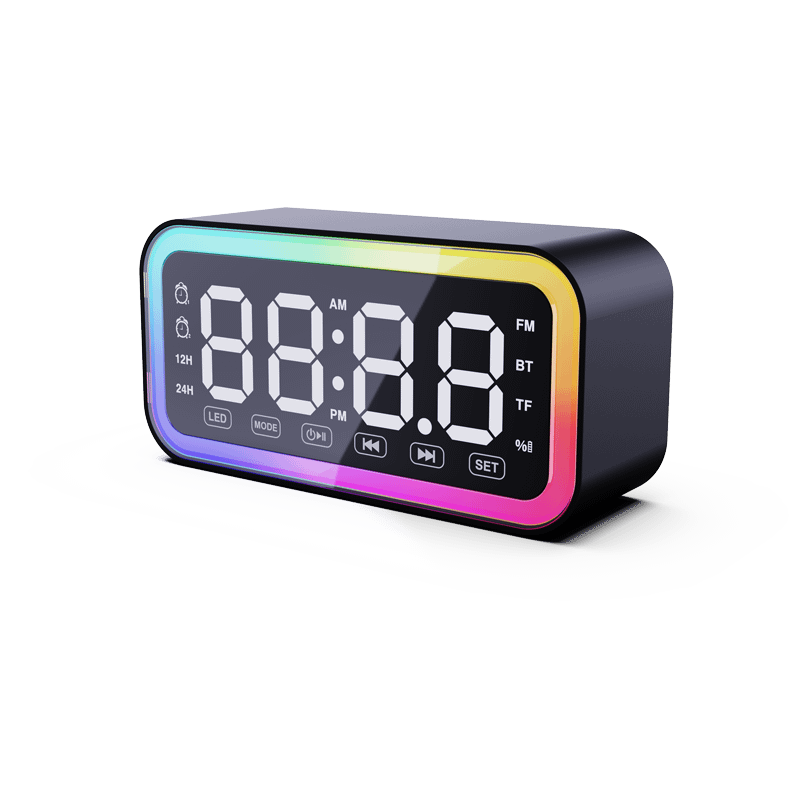 Spasm U-03 Wireless Speaker Clock, portable bluetooth speaker, rechargeable, TF card playback, atmos