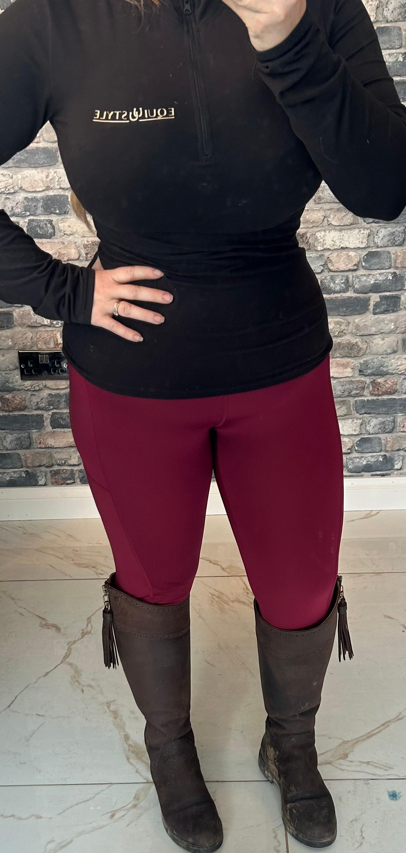 EquiStyleGB The Snaffle Non Grip Leggings. WINE