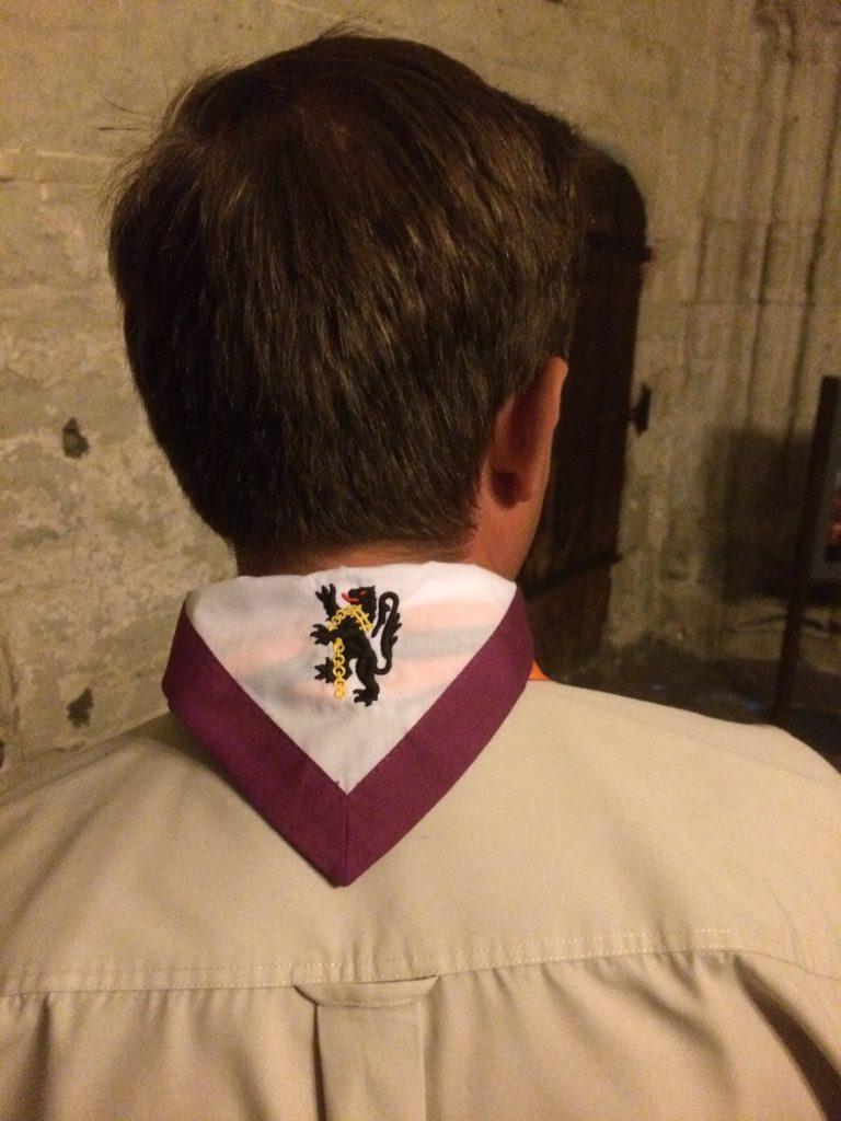 Philipps family crest on East London District Scouts Neckerchief