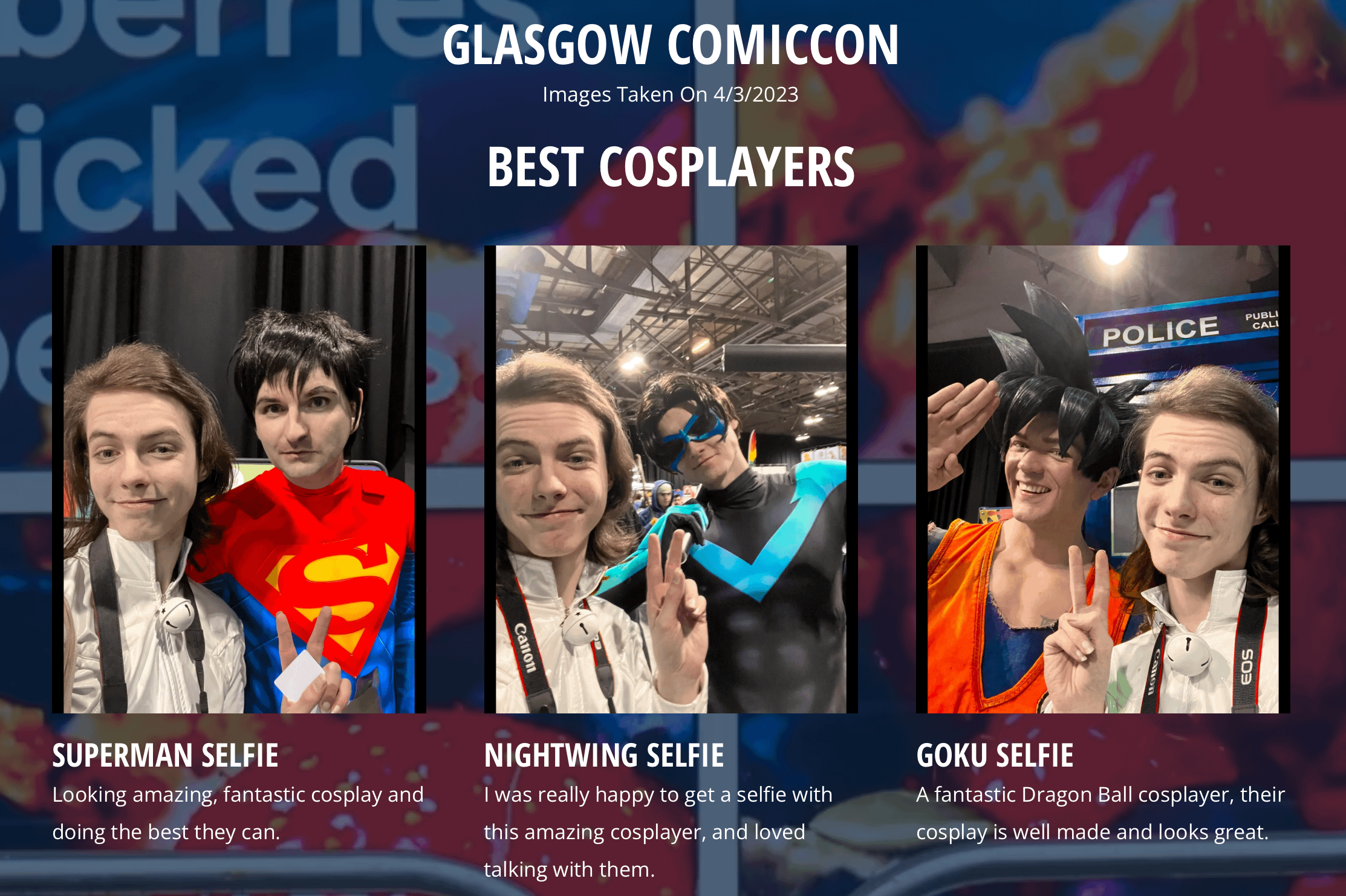 The Glasgow ComicCon Page Is Up!