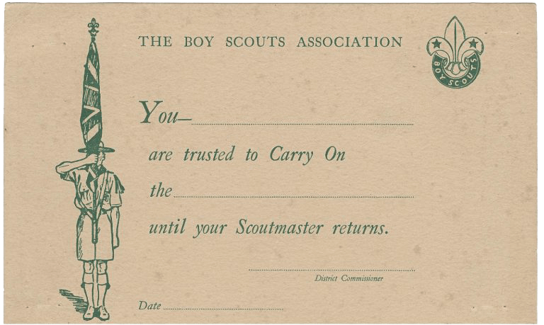 Scout responsibility certificate WWII