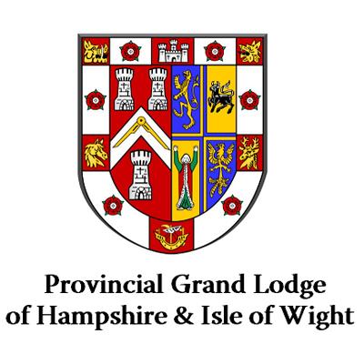 Crest of the United Grand Lodge of England with the words 'Provincial Grand Lodge of Hampshire & Isle of Wight' below