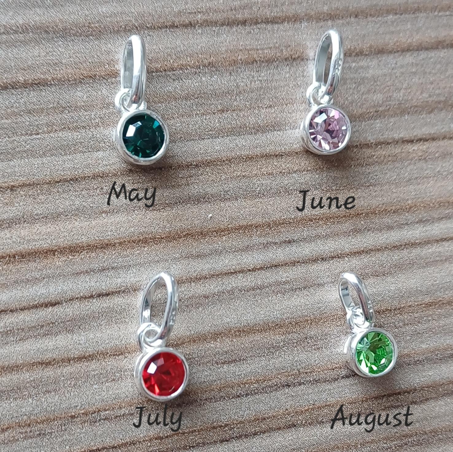 NECKLACES - Silver Initial Birthstone Necklace