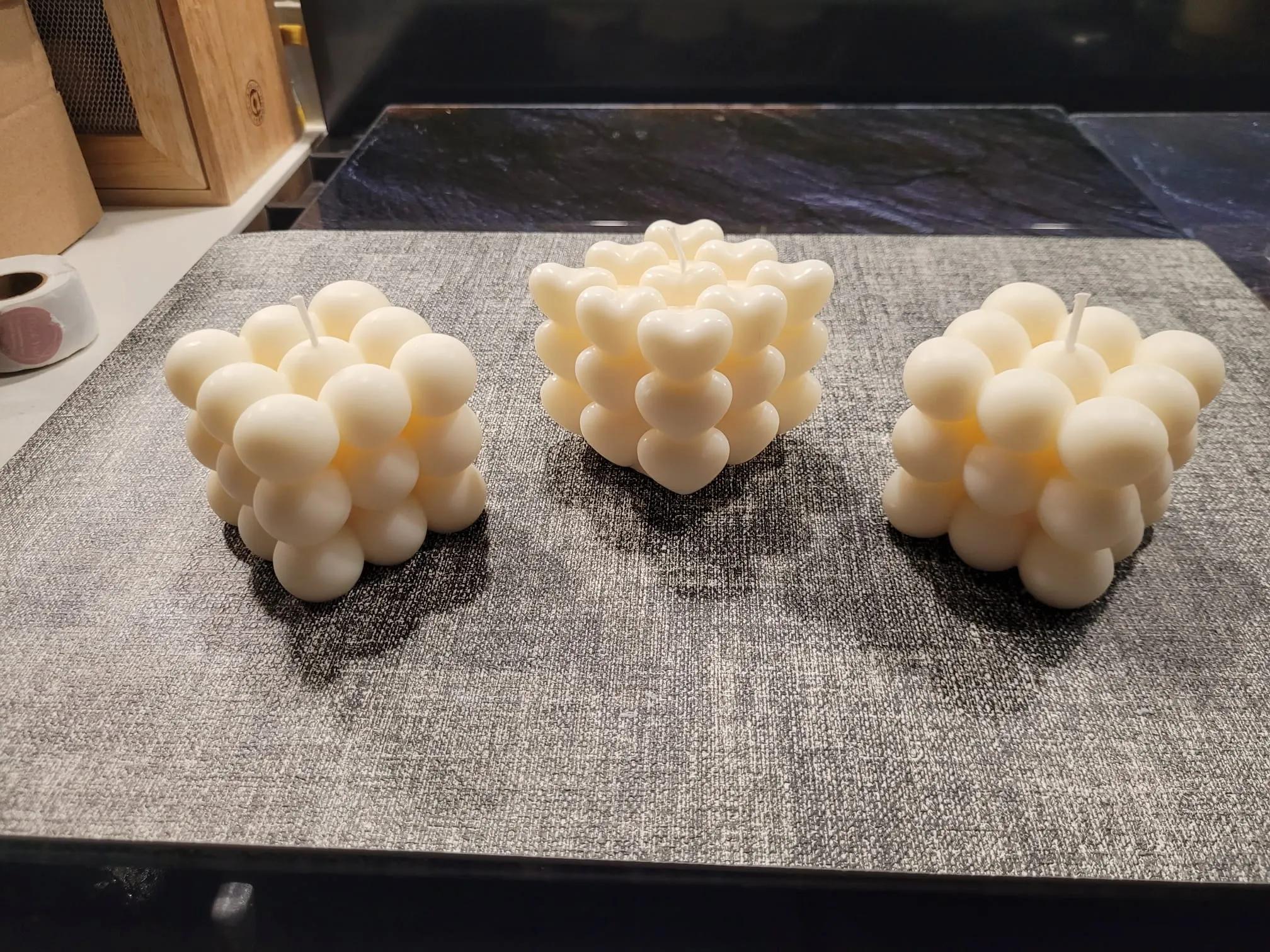 Three large candle cubes.