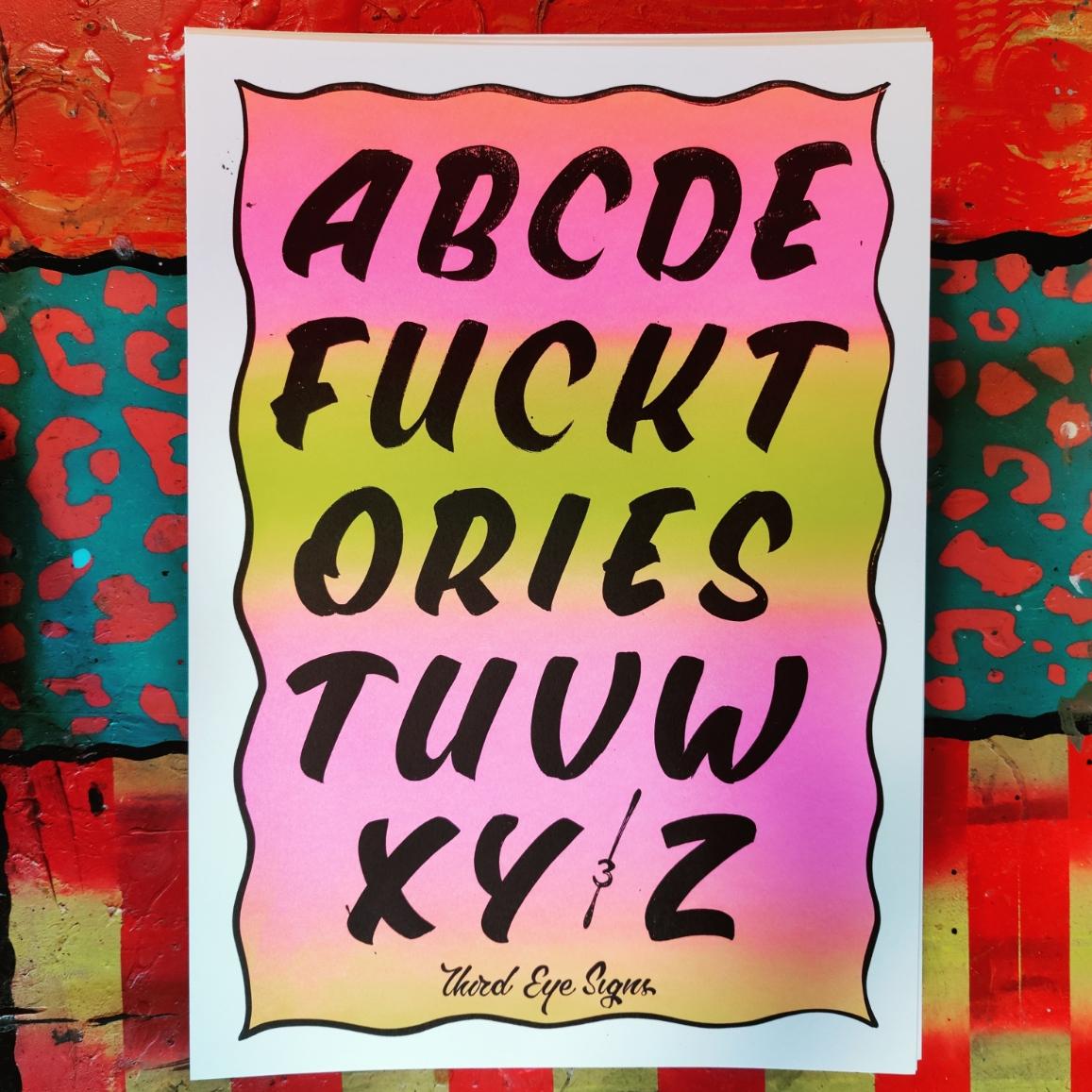 Casual Alphabet- A3 Screenprint- 'Refreshers Variant'- FREE POSTAGE