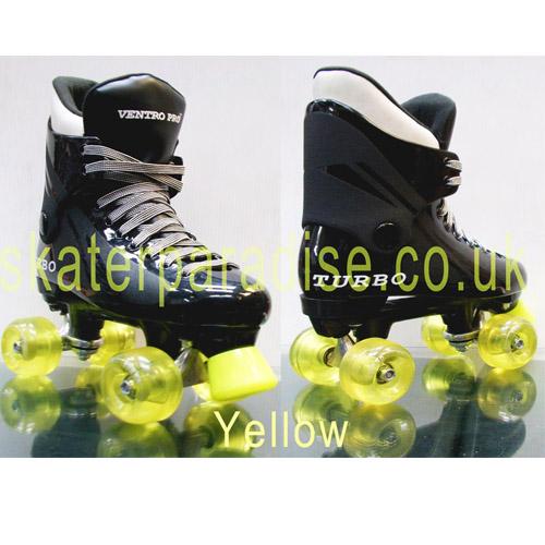 Ventro Pro Turbo Quad Roller Skate Colour: Black/Clear Yellow