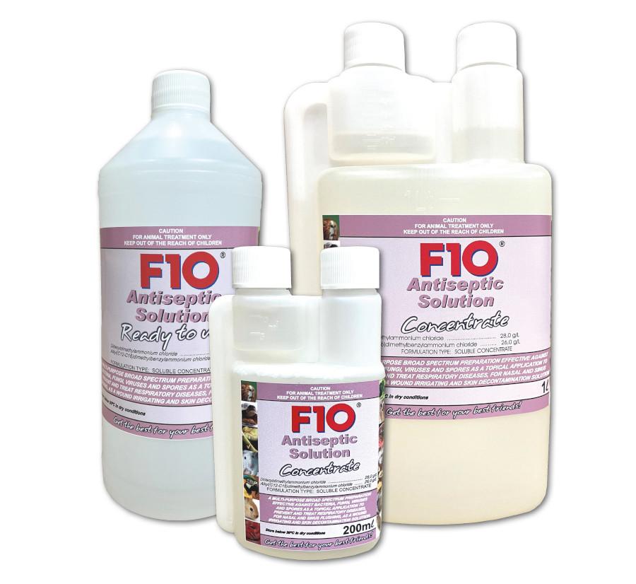 Bottles of F10 Antiseptic Solution