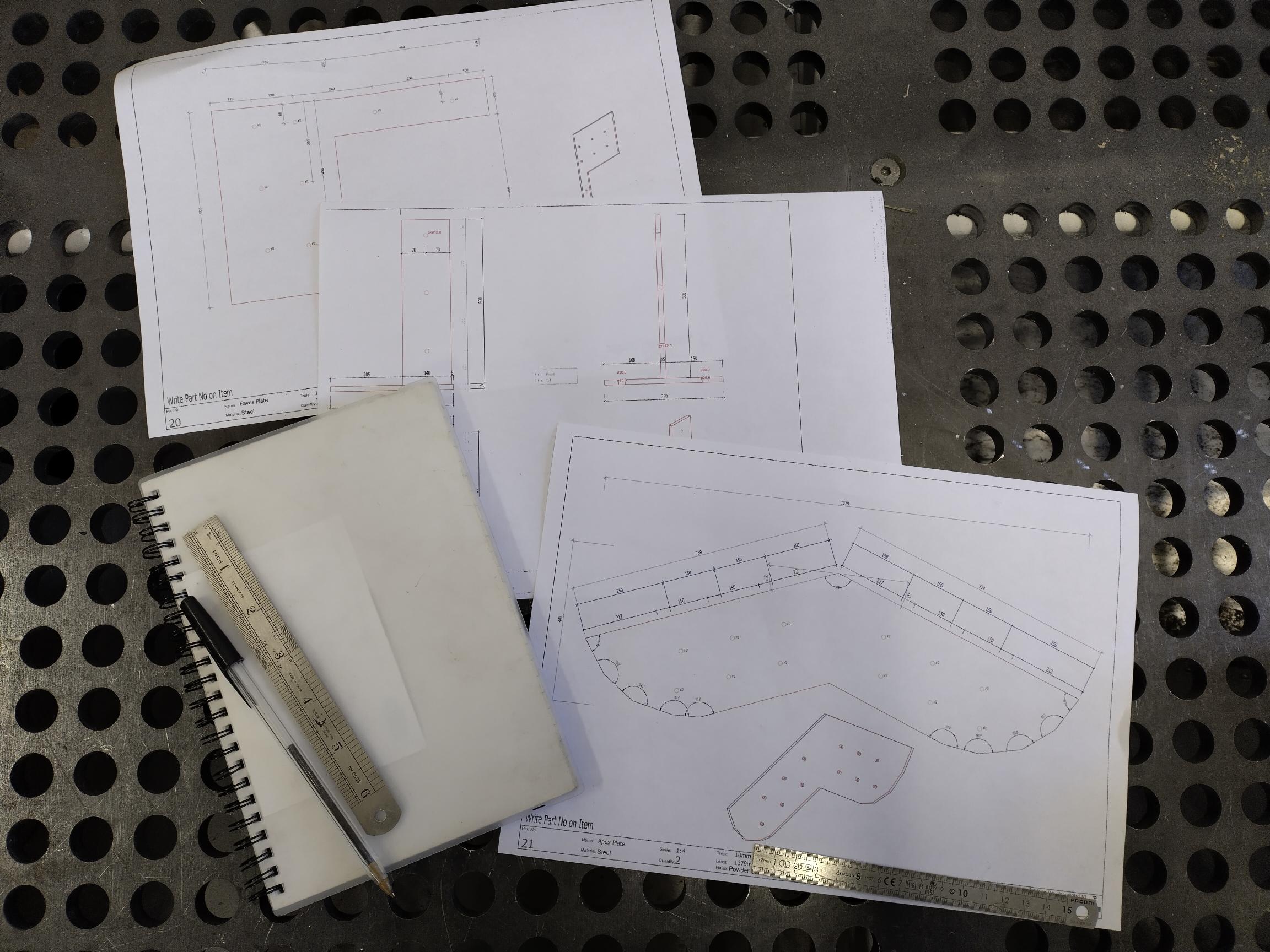 Structural Steel Plate and Joints. Drawings for Laser Cutting