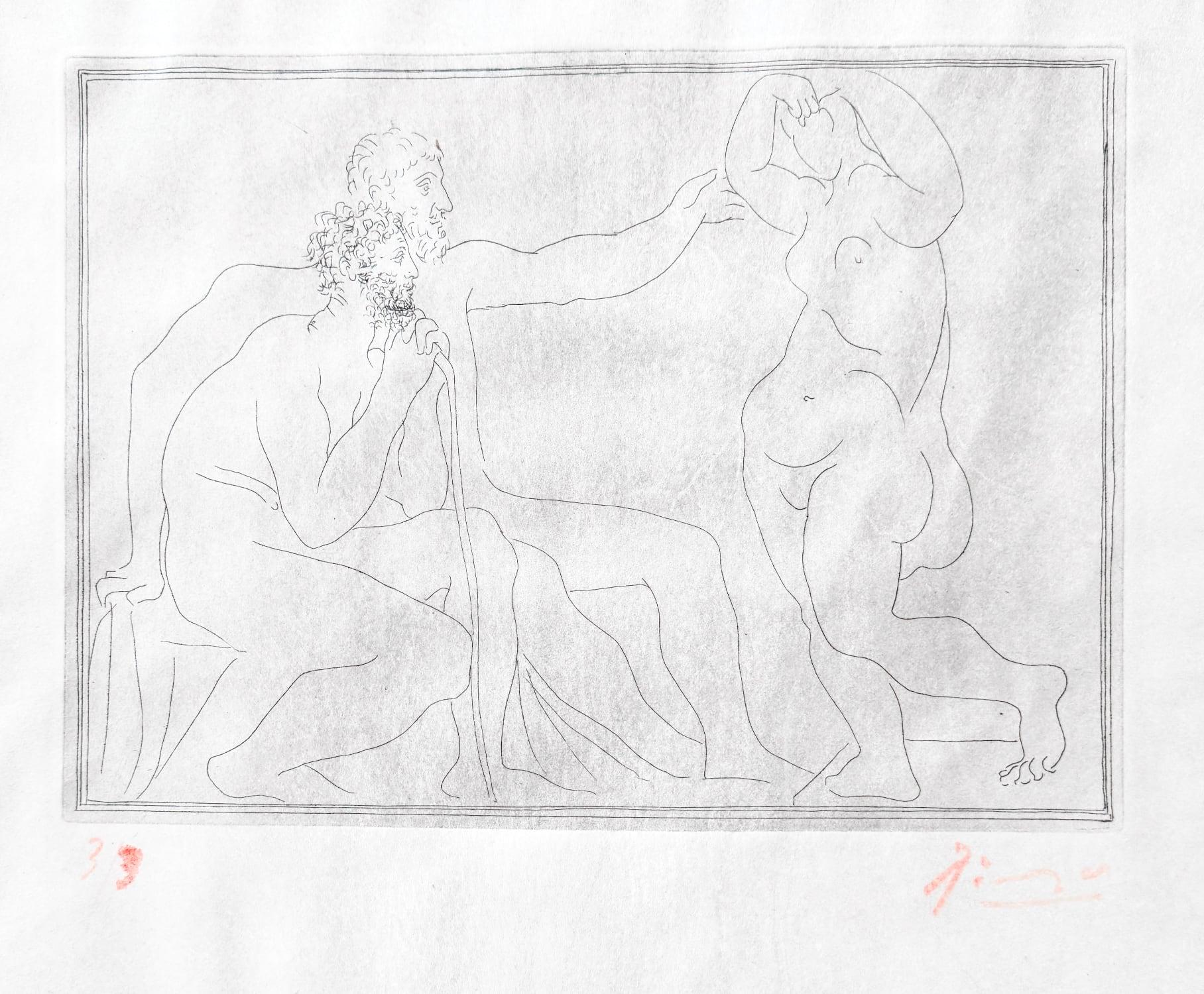 Pablo Picasso - Deux Sculpteurs devant une statue