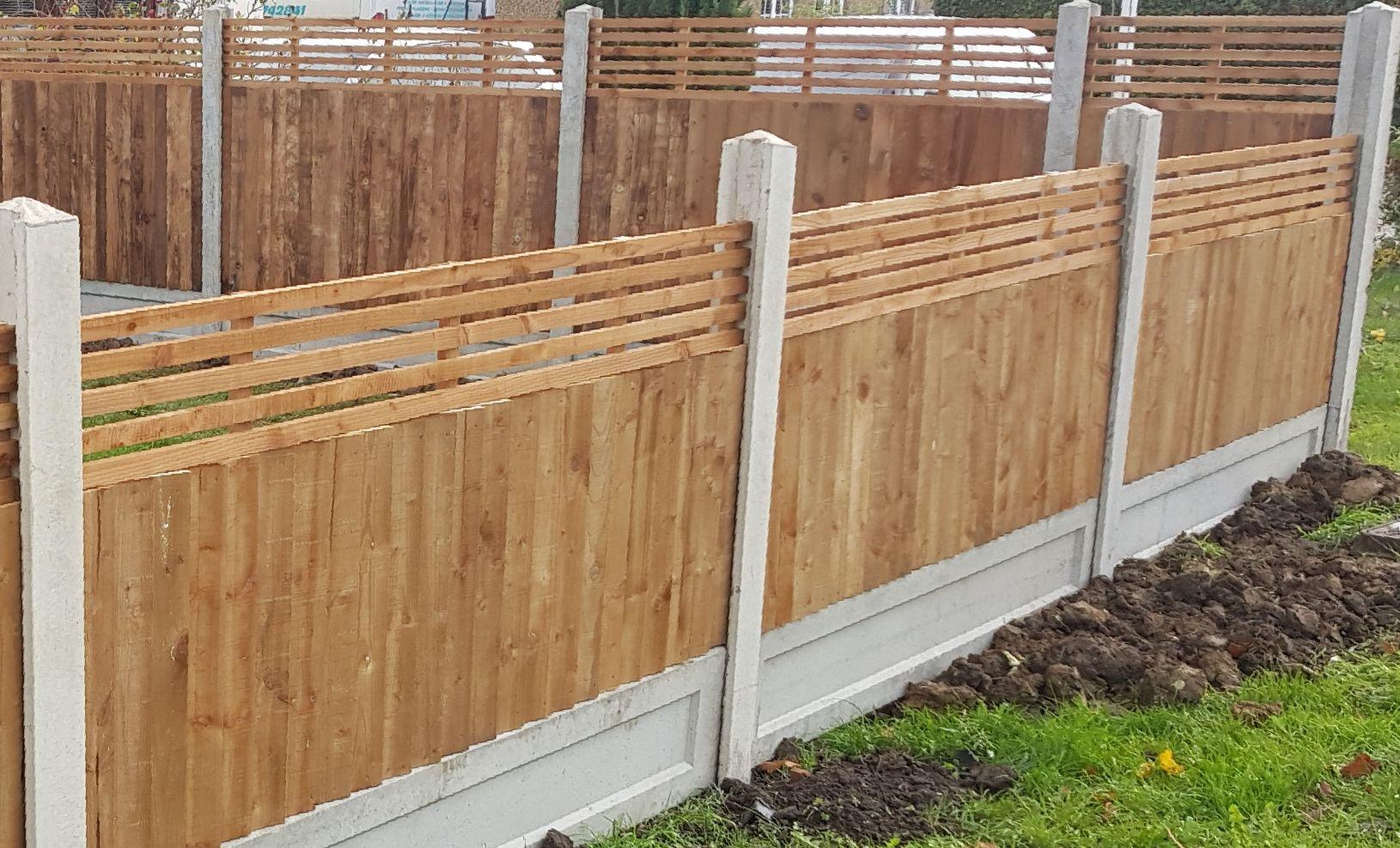 Contemporary Trellis, 6x3 fence panel with recessed gravel boards