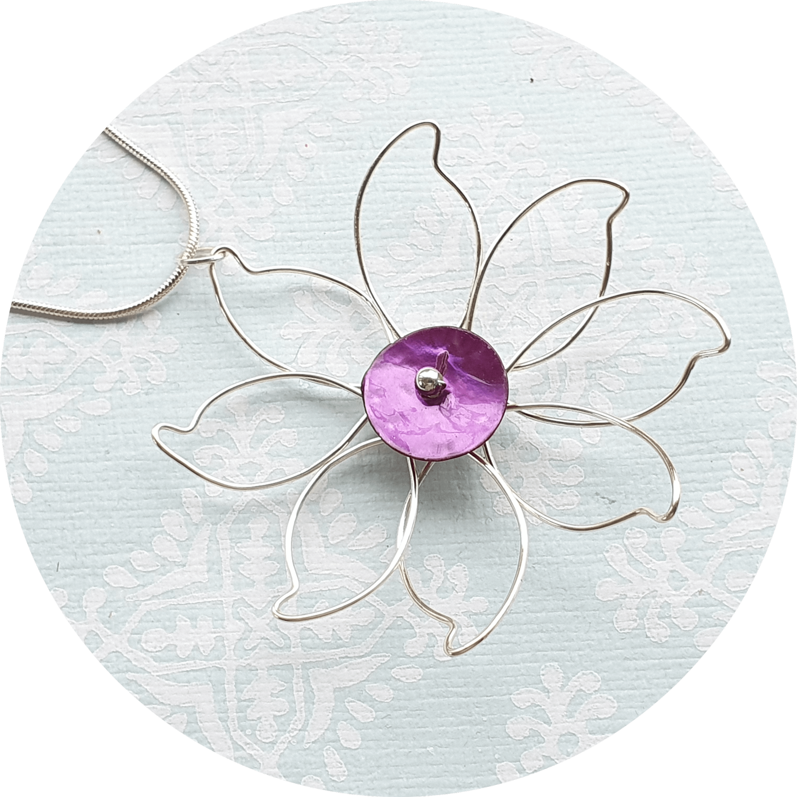 Button Flower Necklace