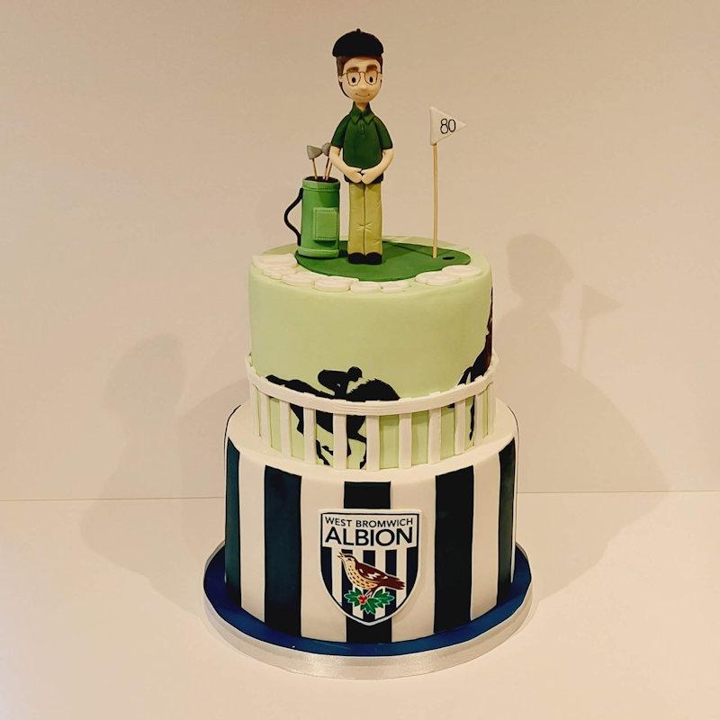 Golf Football Horse Racing Birthday Cake