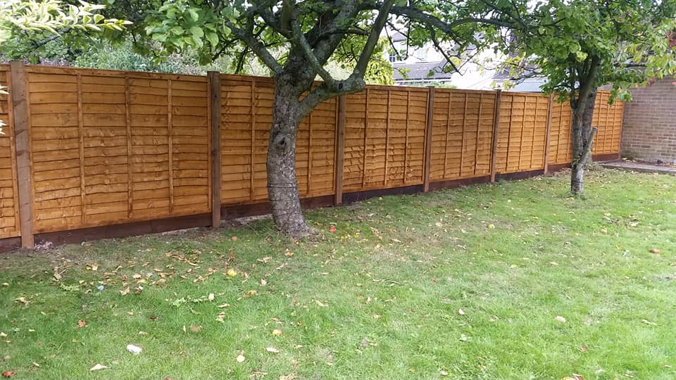 Wooden posts and gravelboards, fencing installed in Wigmore.